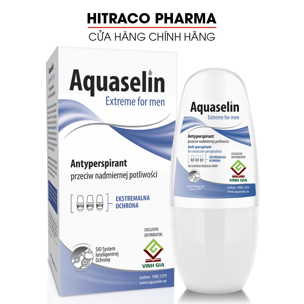 Aquaselin for men 50ml Lăn khử mùi không mùi cho nam - Dùng cho mọi loại da