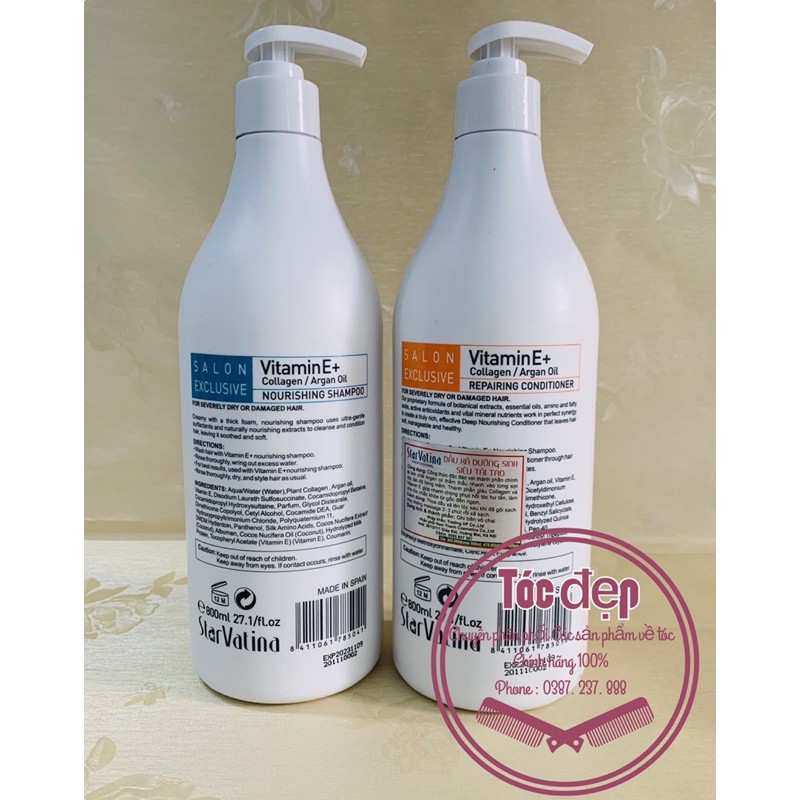 Cặp dầu gội & dầu xả STAR VATINA 800ml/chai