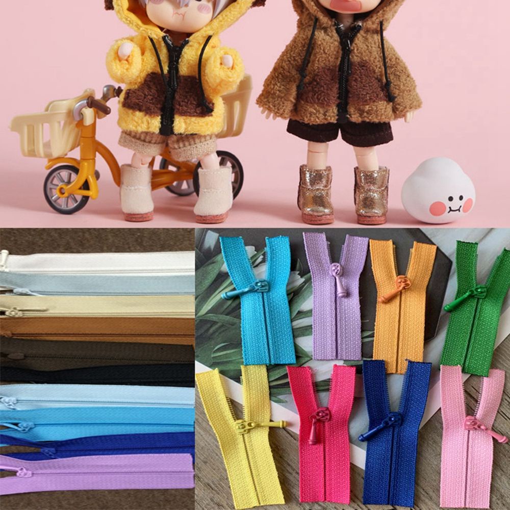 Set 5 Khóa Kéo Mini 5cm Chất Lượng Cao Dùng Để Trang Trí Quần Áo Búp Bê Diy 20 Màu Sắc