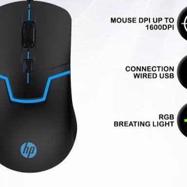 Mới - mới ✼➜ Chuột Gaming HP M100 có dây, đầu cắm USB HP M100 - màu đen