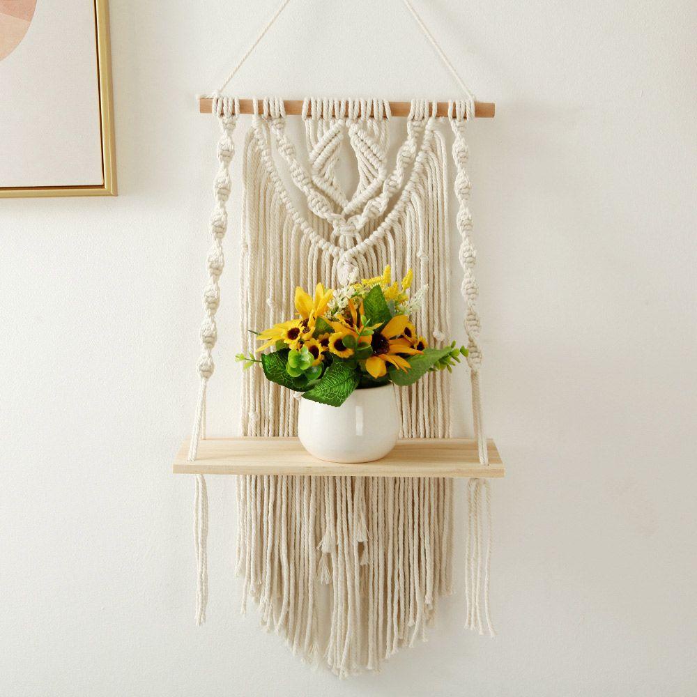 WATTLE Thảm Dệt Tay Phối Tua Rua Phong Cách Boho Treo Trang Trí Nhà Cửa