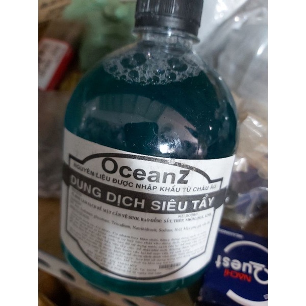 dung dịch siêu tẩy chai xanh ocean 500ml