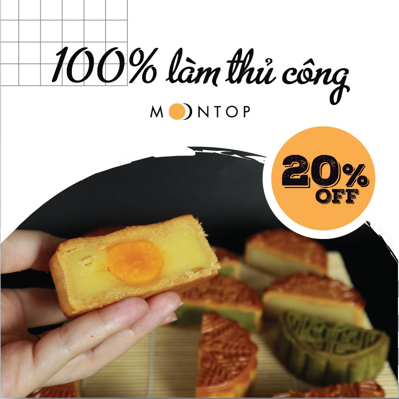 Bánh trung thu đậu xanh hạt dưa handmade cao cấp MoonTop | 150g