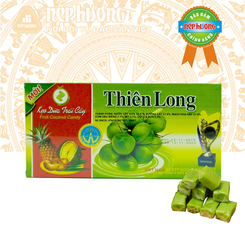 Kẹo dừa trái cây Thiên Long – 400g – đặc sản Bến Tre