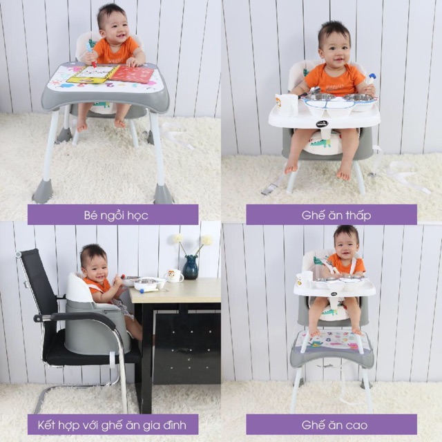 Ghế ngồi ăn đa năng kiêm bộ bàn ghế 3 trong 1