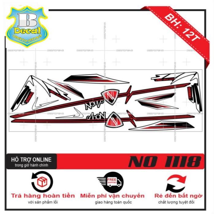 ( Quí khách vui lòng mang ra tiệm cho thợ dán ) Tem NOUVO 4 LX LC DÁN XE ĐEN [Bi Decal]