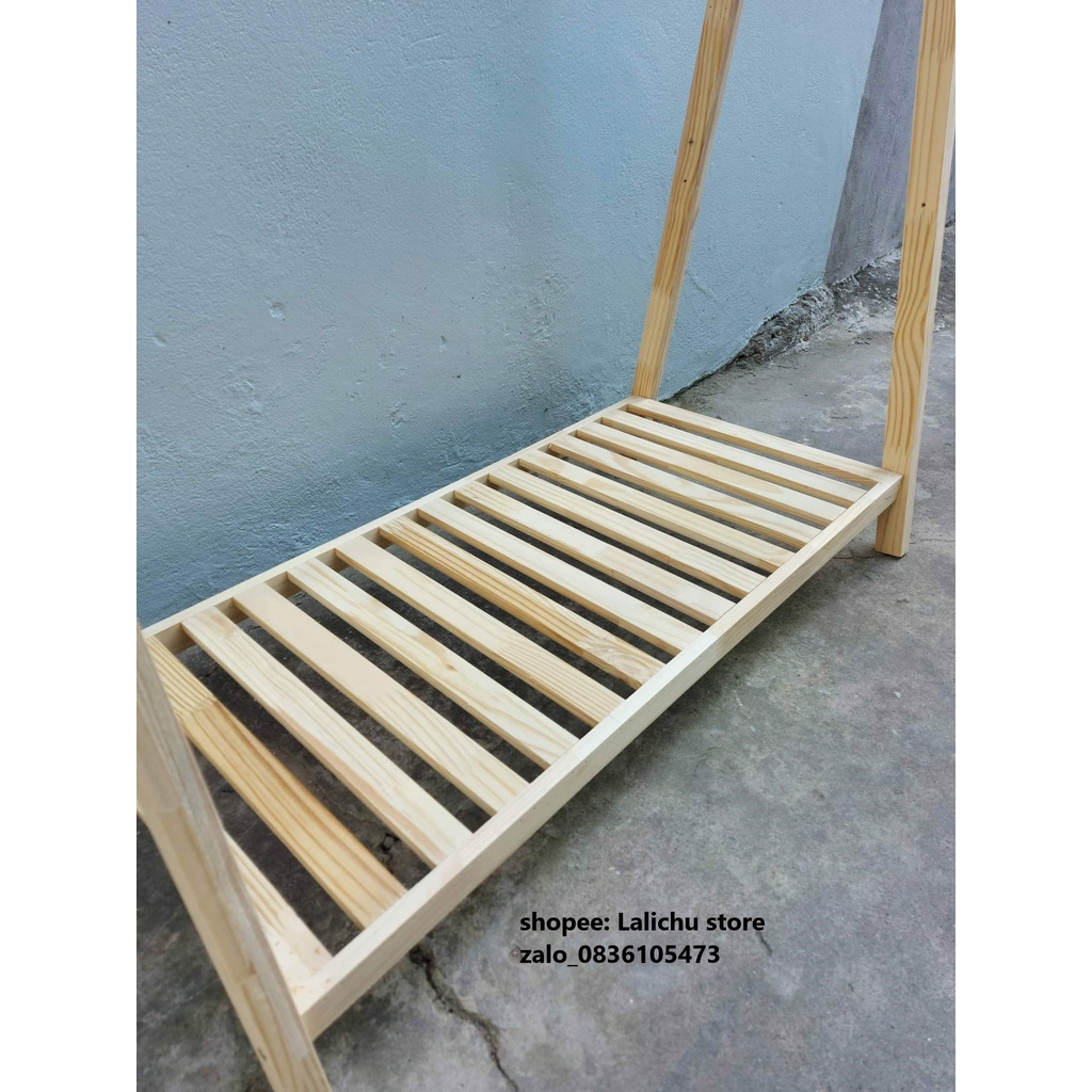 Kệ treo quần áo chữ A bằng gỗ tự nhiên, kệ chữ A treo đồ decor