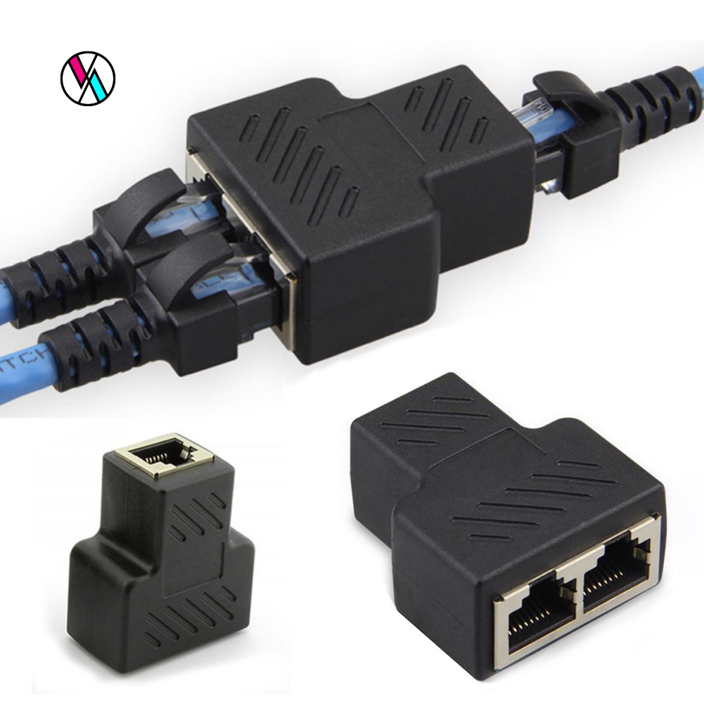 Đầu nối chia cổng mạng LAN Ethernet từ 1 cổng sang 2 cổng RJ45 tiện dụng