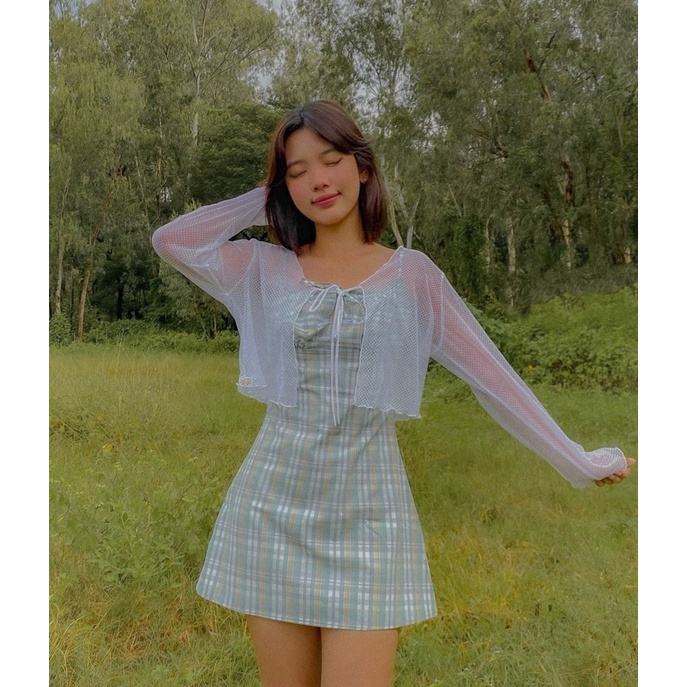 DALLA Đầm váy hai dây caro rút ngực DALLA SAIGON | BigBuy360 - bigbuy360.vn