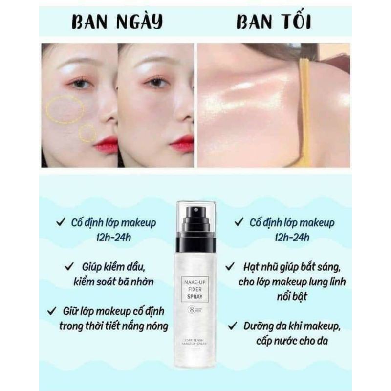 XỊT KHOÁ MAKE UP & BẮT SÁNG CĂNG BÓNG LỚP MAKEUP SUỐT 8 TIẾNG SPRAY | BigBuy360 - bigbuy360.vn