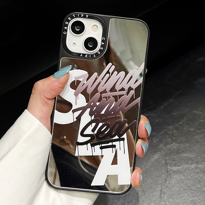 Ốp Điện Thoại Acrylic Cứng Tráng Gương Chống Sốc In Chữ Graffiti Cho iPhone 13 12 11 Pro MAX XR IX XS MAX i7 8 Plus