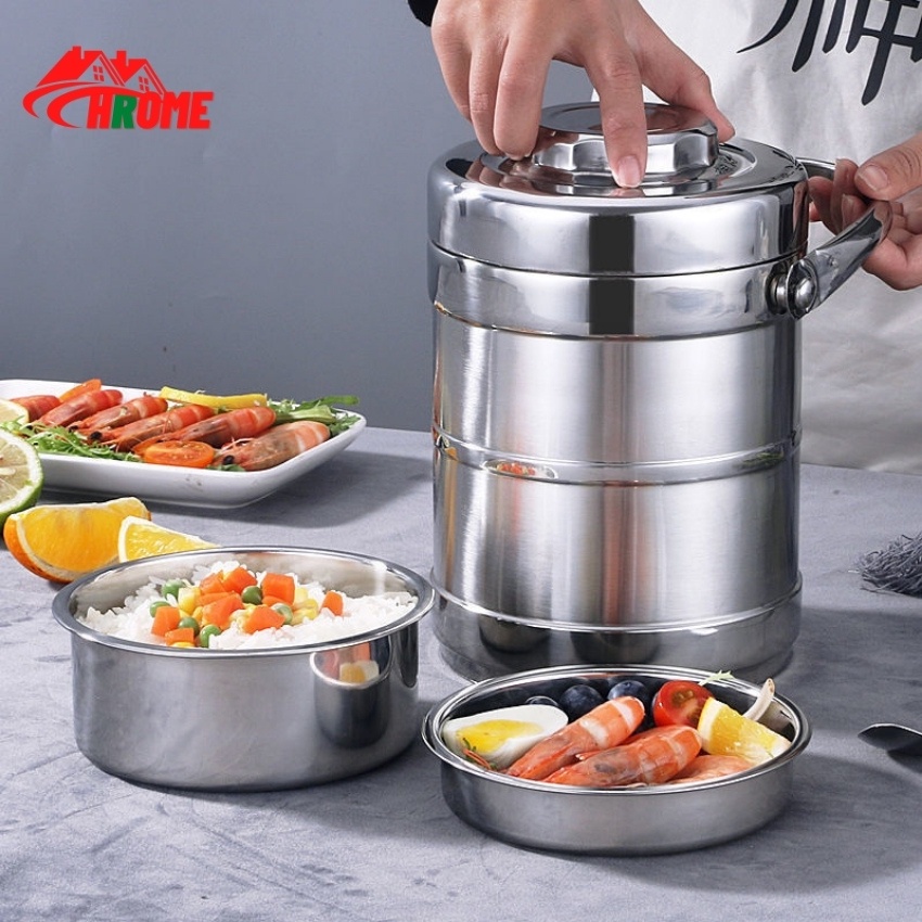 [2L và 1.4L] Cặp Lồng Inox 3 Tầng, Cặp Lồng Giữ Nhiệt Cao Cấp Cách Nhiệt, Cà Mên Inox 2021