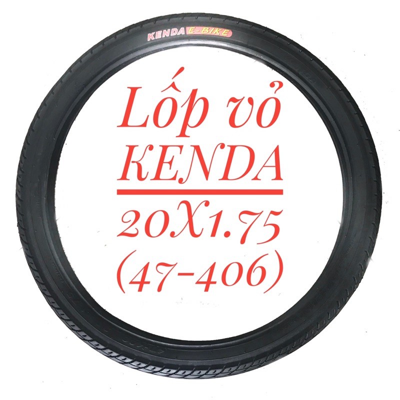 Lốp vỏ xe đạp điện Kenda (47-406) 20X1.75, chuyên dành cho các dòng xe đạp điện, sản xuất tại Đài Loan