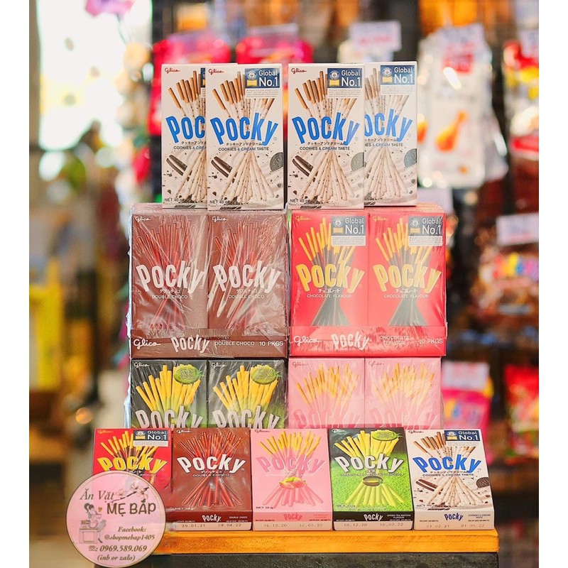 Bánh Que Pocky Thái Lan - Hộp 39Gram - Vị Chocolate, Trà Xanh, Doulbe, Choco Cookie và Dâu [Hàng Nhập]