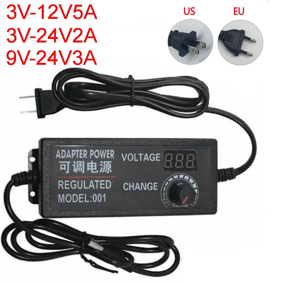 AC Adjustable Adapter Chuyển đổi bộ đổi nguồn DC 3V 4V 4.5V 5V 6V 7V 7.5V 8V 9V 10V 12V 13.5V 14V 15V 16V 17V 18V 19V 20V 21V 24V 2A 3A 5A Switching power supply change VOLTAGE Display