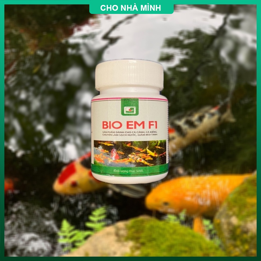 Trong nước hồ cá, giảm mùi tanh - 3 chủng men vi sinh có lợi cho cá cảnh, xử lý nước hồ cá - Bio Em F1 50ml