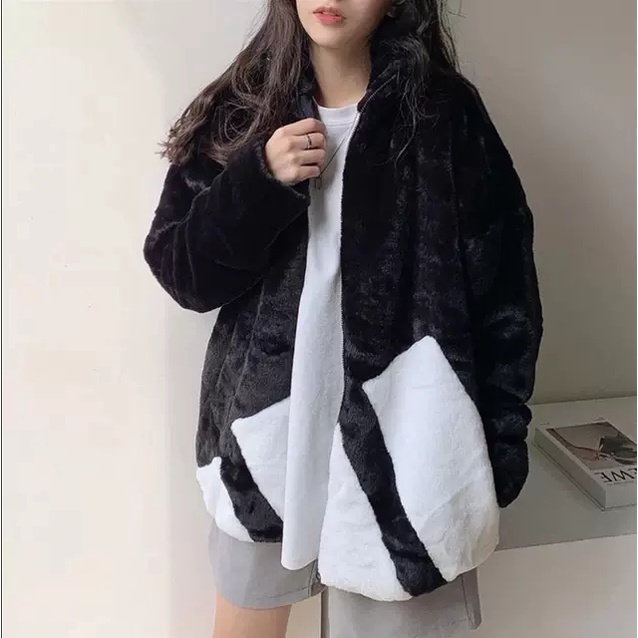 Áo Khoác Lông Cừu Das ❤ Khoát Lông Dày Dặn Dáng Rộng Nam Nữ NVA196