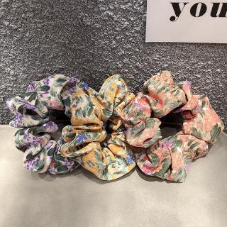 DDFI - Retro Floral Hair Rope INS Sweet French hair band simple head rope rubber band x