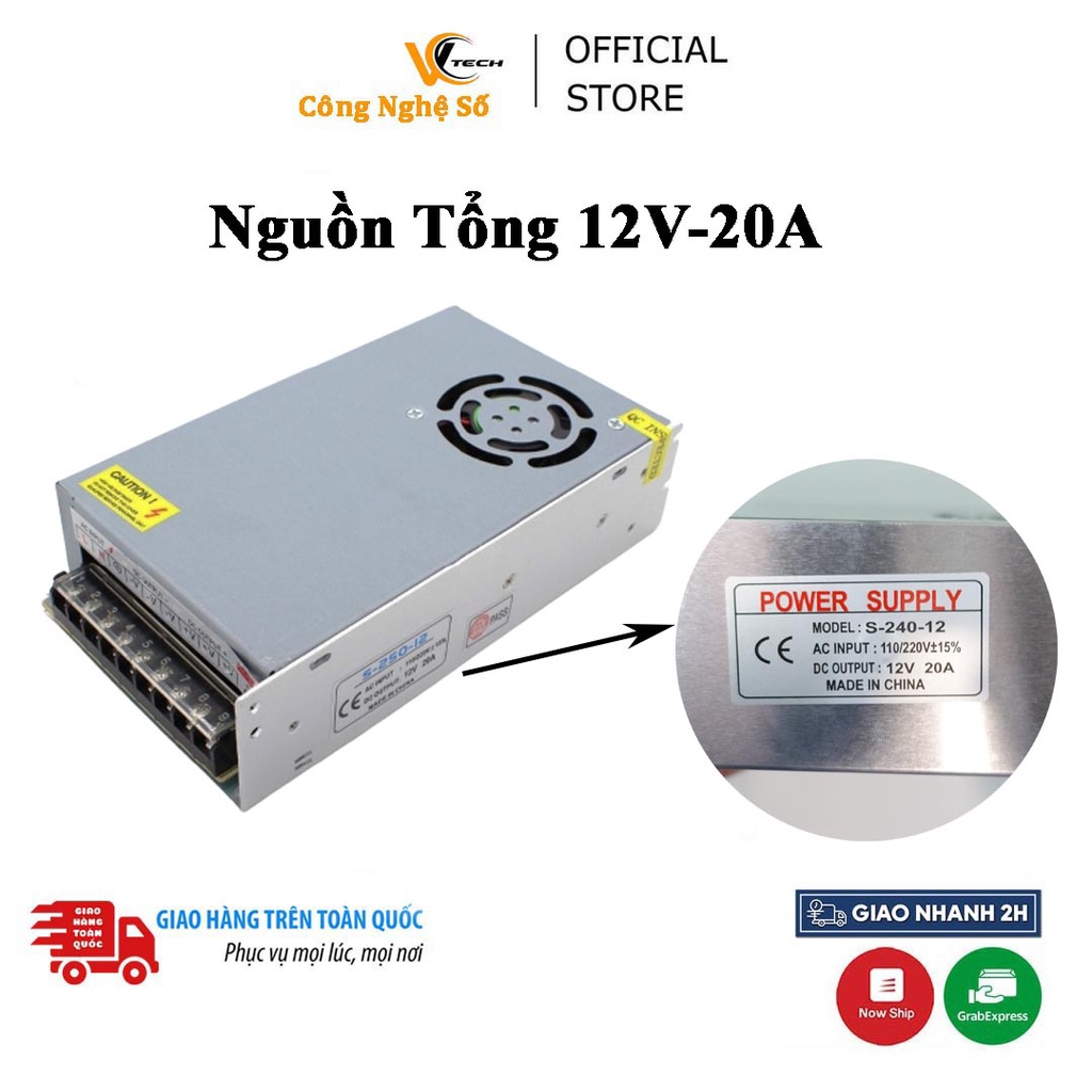 Nguồn Tổng Tổ Ong 12V 10A/20A Chuyên cho Camera