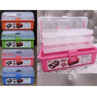 Cốp nhựa đựng đồ nail mi phun xăm, cốp 4 tầng đựng đồ trang điểm