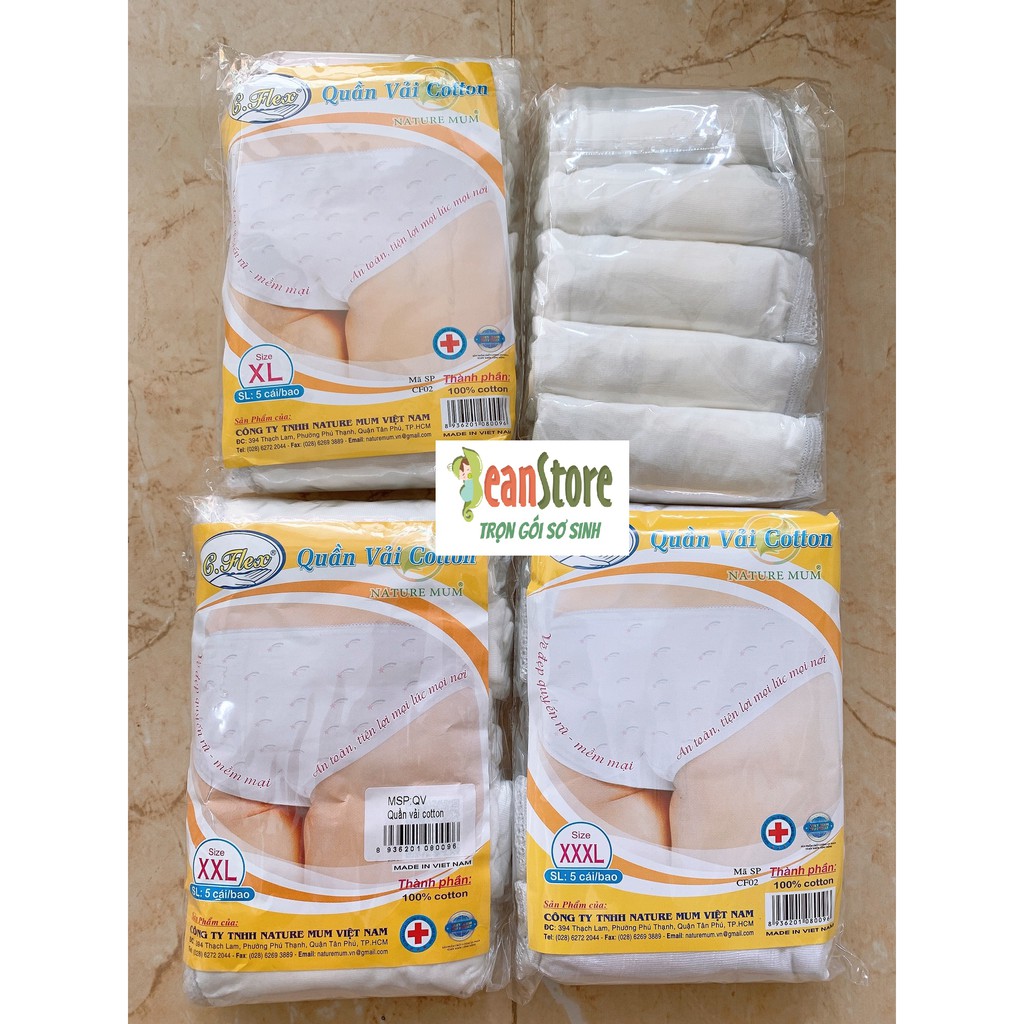 Quần lót giấy chất liệu vải cotton G.flex Nature Mum - bịch 5c