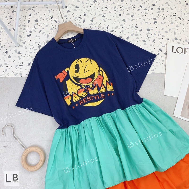 Váy pacman pha màu