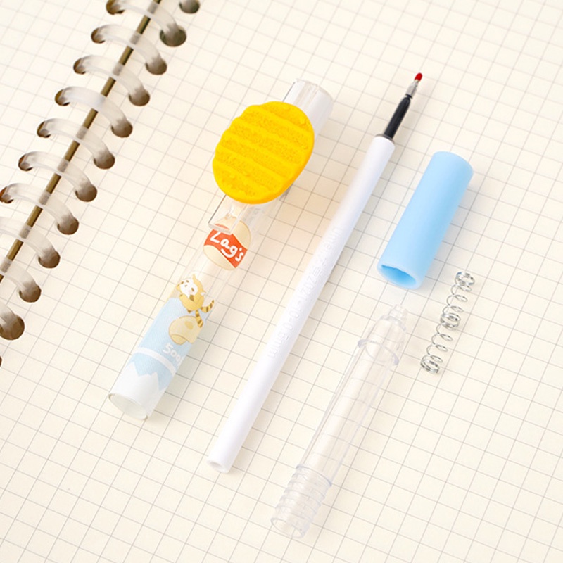 Bút Bi Mực Đen Ngòi 0.5mm Hình Gói Snack Sáng Tạo Có Thể Thu Gọn Cho Học Sinh