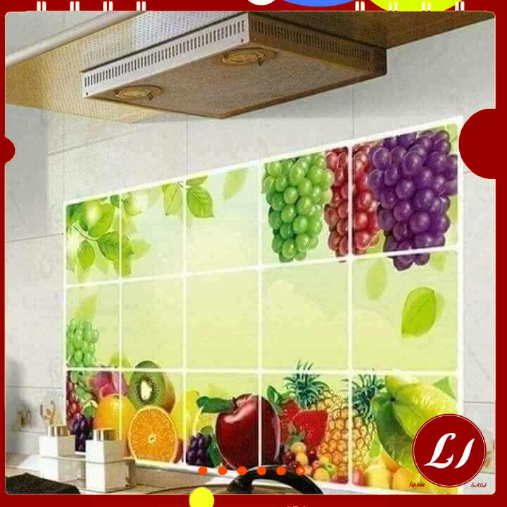 MIẾNG DÁN BẾP cách nhiệt hoạ tiết chống thấm dầu mỡ, không thấm nước, chịu nhiệt tốt