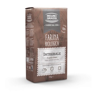 [MOLINO GRASSI] BỘT MỲ NGUYÊN CÁM HỮU CƠ (1kg) - Organic Whole Wheat Flour