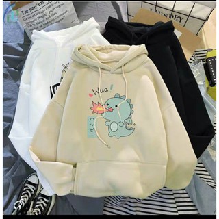 Áo hoodie khủng long phun lửa chất nỉ bông dày siêu ấmc 60