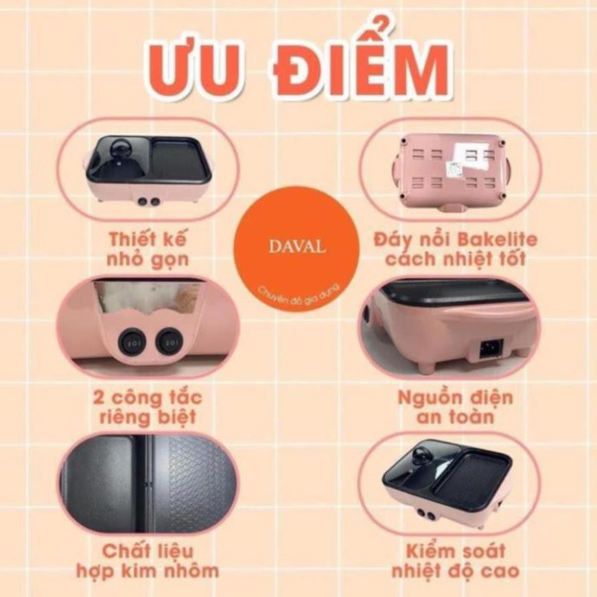 [ FREE SHIP ] Nồi Lẩu Kiêm Nướng 🥘 2in1 Mini Hàn Quốc🥘 Bếp Lẩu Nướng Đa Năng Cao Cấp