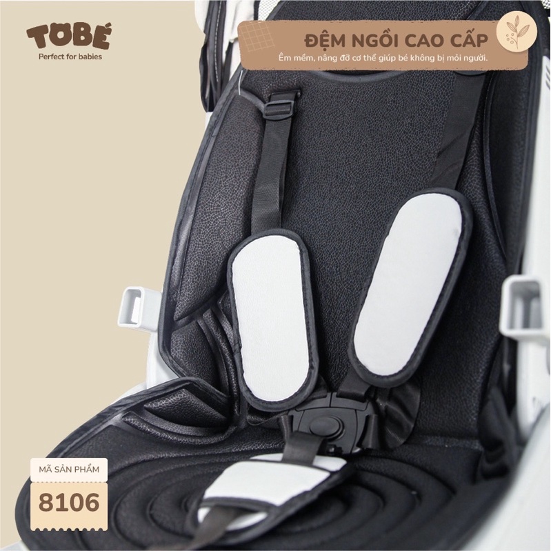 Xe đẩy gấp gọn Rico Plus, ghế ngả 3 chế độ, xoay 360 độ kèm mái che