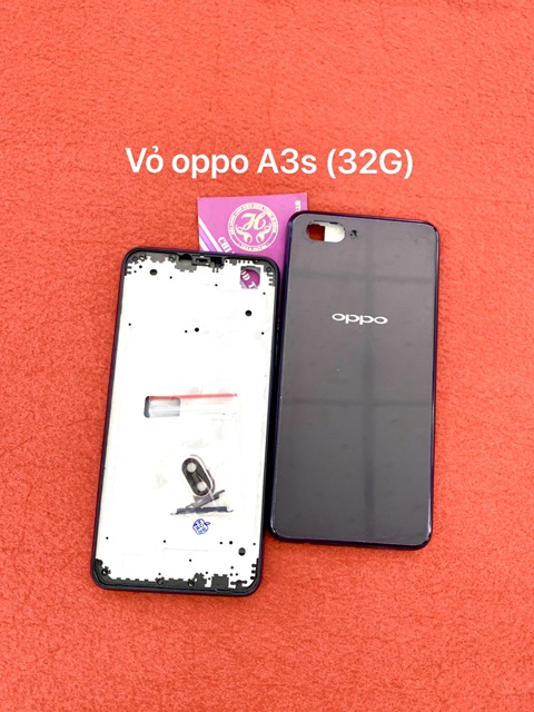 Vỏ oppo A3s (32g) khay sim lỗ trên full bộ như hình kèm khay sim | WebRaoVat - webraovat.net.vn