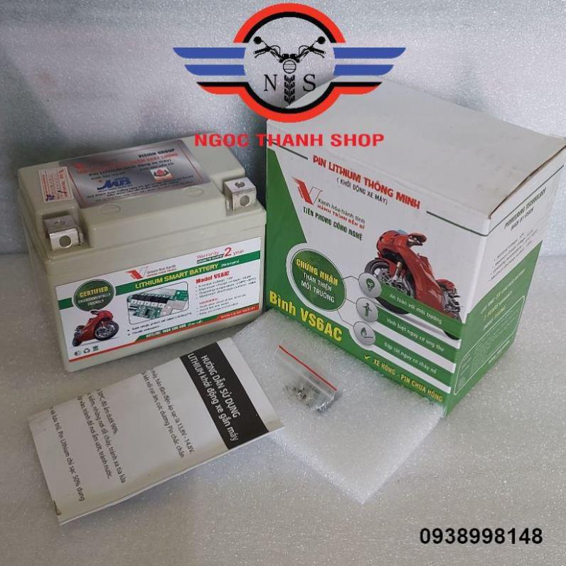 Ắc quy Lithium, pin lithium VS6AC cho xe tay ga Vison, Lead, PCX, Air Blade, SH mode  - ngocthanhshop ...-NTS