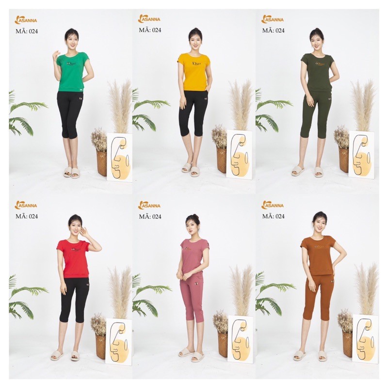 Bộ Nữ Cotton ASANNA Siêu Thoáng Mát, Co Dãn Dễ Chịu