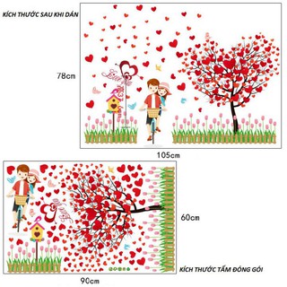 Sticker dán tường, Decal dán tường phòng ngủ, phòng cưới Tranh Couple mẫu số 2 - Amy Wall Stickers