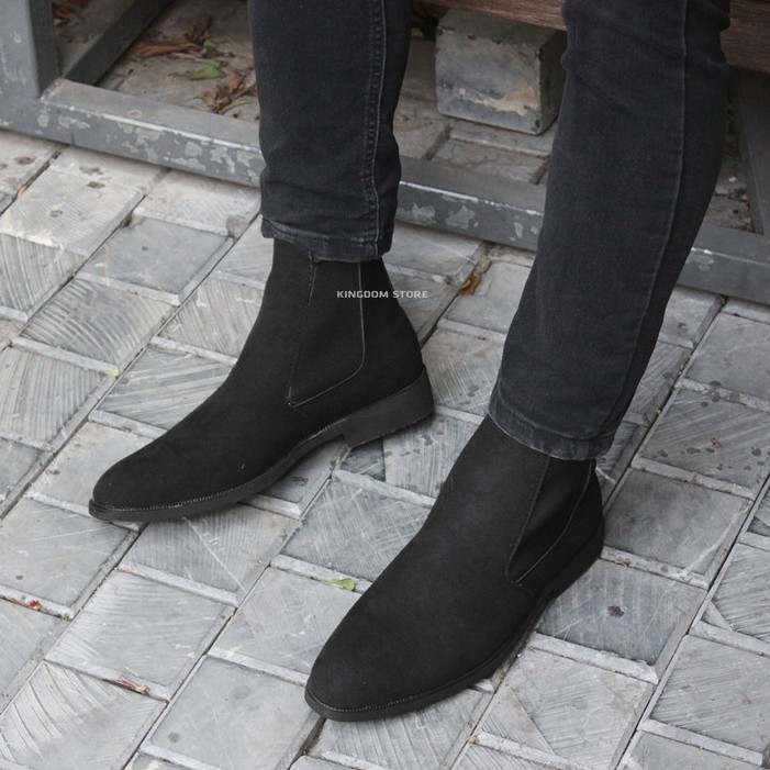 Giày chelsea boot da lộn da bò hàng đẹp loại 1 (QK)