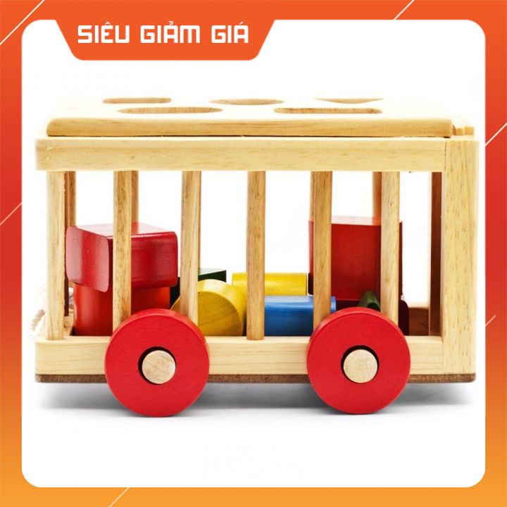 Xe cũi thả hình khối bằng gỗ cho bé [Đ𝙪̛𝙤̛̣𝙘 𝙢𝙖̀𝙞 𝙣𝙝𝙖̆̃𝙣 𝙠𝙝𝙤̂𝙣𝙜 𝙙𝙖̆̀𝙢 𝙜𝙤̂̃] Giúp bé làm quen với hình khối và màu sắc