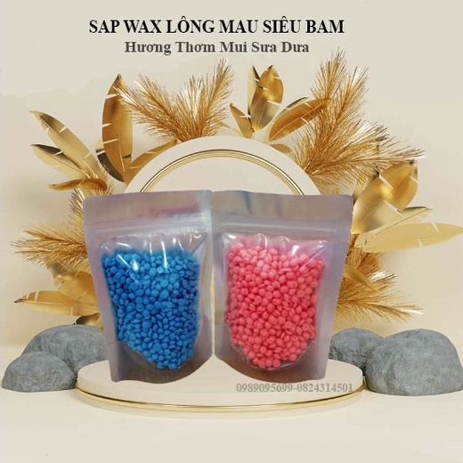 100G sáp wax lông sữa dừa xanh hồng Tặng kèm que gỗ