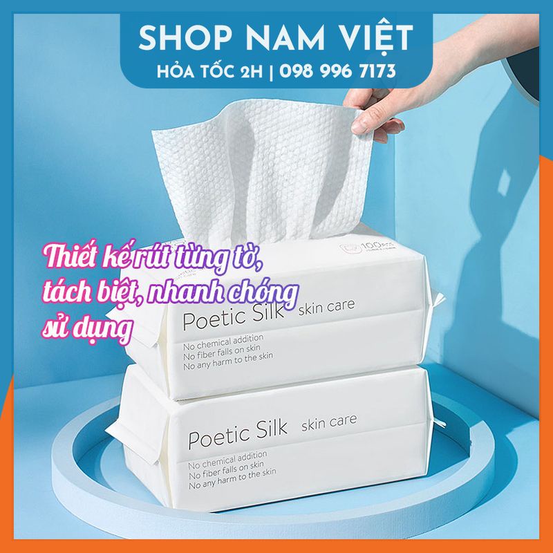 Khăn Vải Cotton Khô Đa Năng Tẩy Trang Lau Mặt