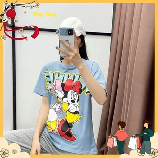 ANU253 - ÁO PHÔNG NỮ XANH MINNIE VỊT MICKEY