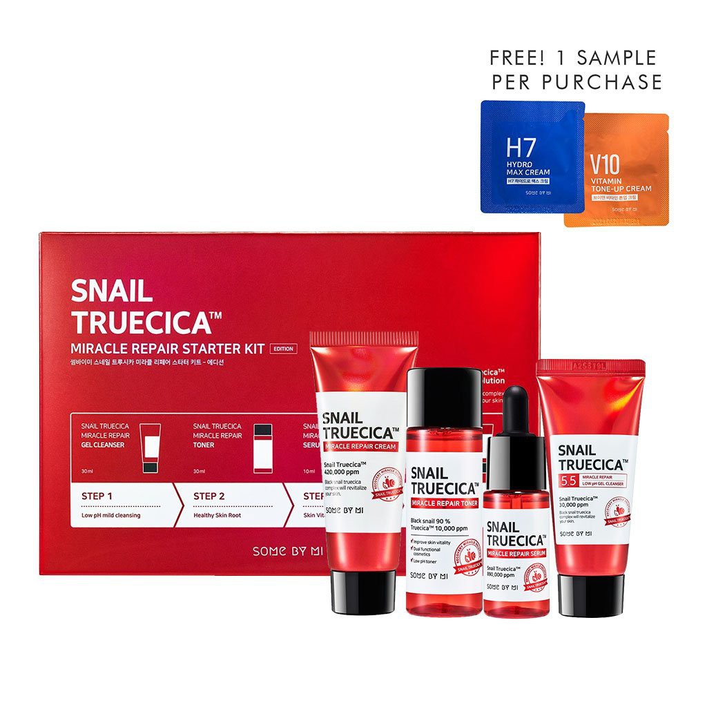 Set 4 món dưỡng da Some By mi Snail Truecica Miracle Repair Starter Kit Mĩ Phẩm Gía Sỉ 89