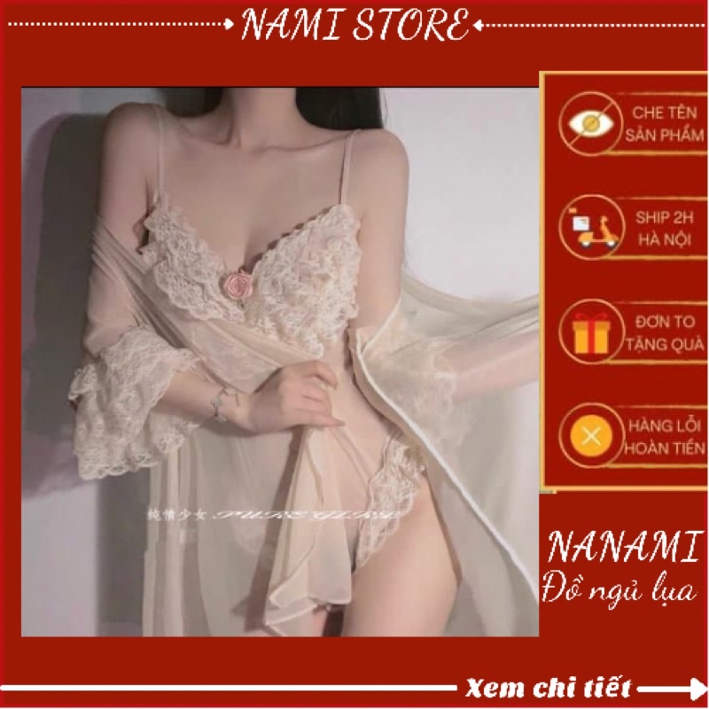 Choàng Ngủ Sexy ,Váy Ngủ Jum Phối Ren Tầng, Đầm Mặc Nhà Quyến Rũ Cho Các Nàng Từ 40-54kg.