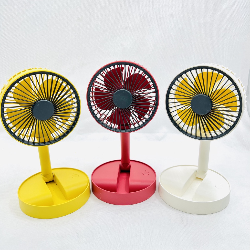 Quạt tích điện, quạt cầm tay mini sạc Pin để bàn xoay đa năng XM66-28A (BH 3 tháng) - Công suất gió 5W (Pin 6 giờ)