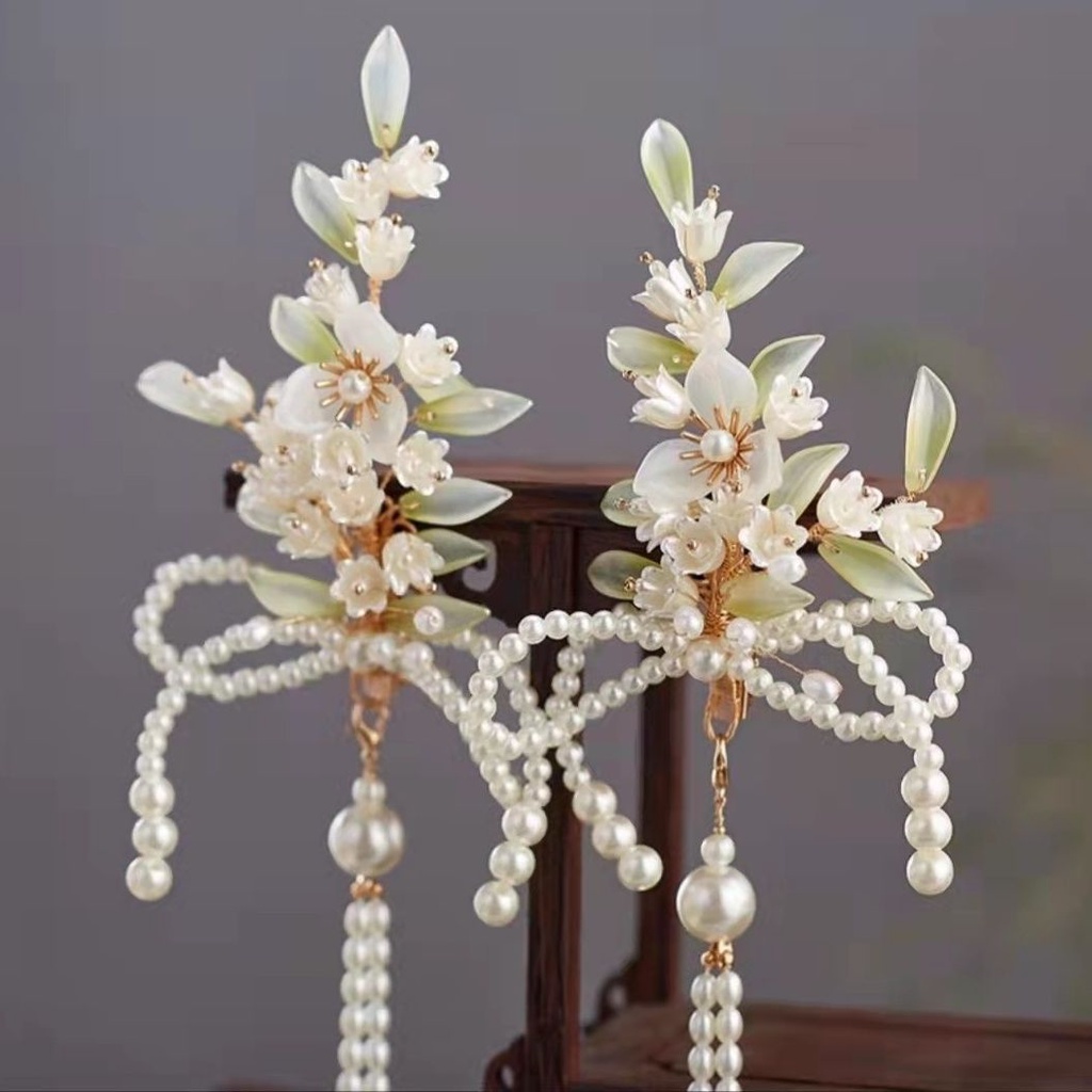 [Aishang Đẹp] Kẹp Tóc Tua Rua Dài Phong Cách Hanfu Cổ Điển Thủ Công Hoa Lily of the Valley Series
