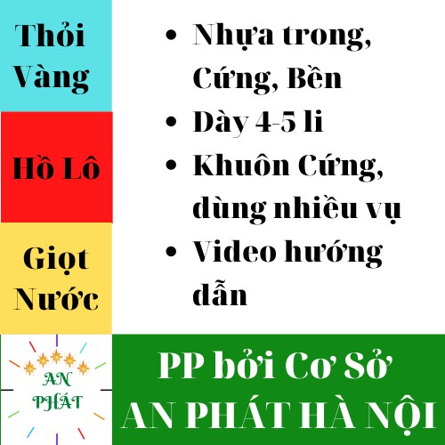 (Loại Dày 5 li) Tổng hợp các Khuôn Tạo Hình Trái Cây Thỏi Vàng, Giọt Nước, Hồ Lô dùng cho bưởi, dưa vàng, đào tiên...