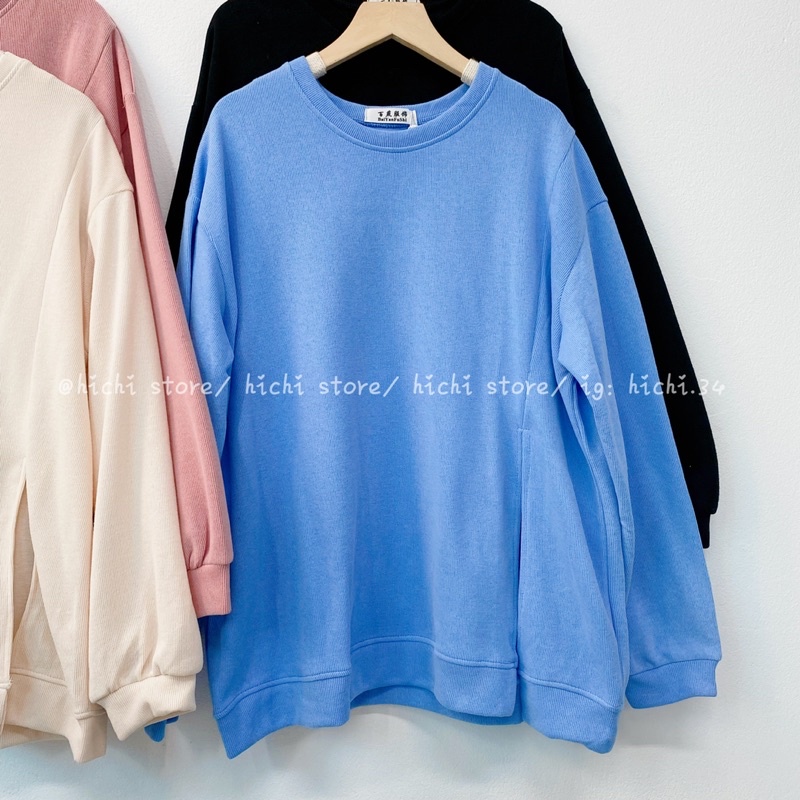 áo sweater nỉ tăm dài tay trơn xẻ sườn 4 màu tự chụp phong cách ulzzang hàn quốc | BigBuy360 - bigbuy360.vn