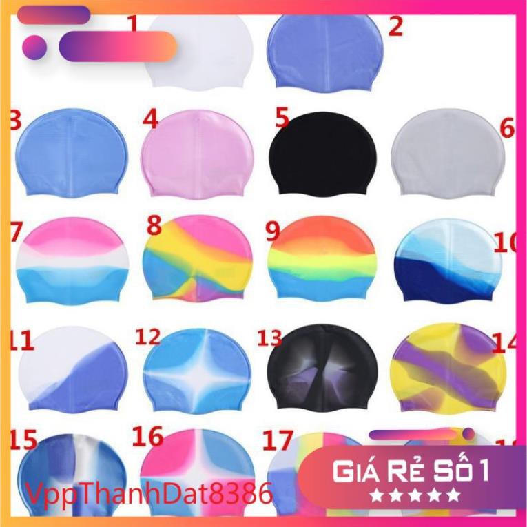 (Sale)  Mũ bơi silicone nhiều màu sắc