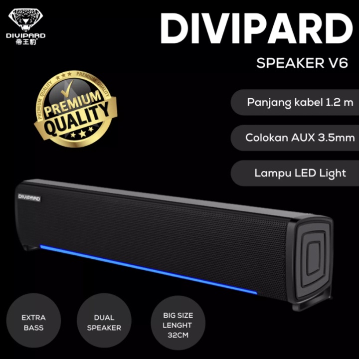 Loa Vi Tính Soundbar DIVIPARD V6 Loa Led , Âm Thanh Sống Động, Bass cực đỉnh , Bảo hảnh 6 tháng