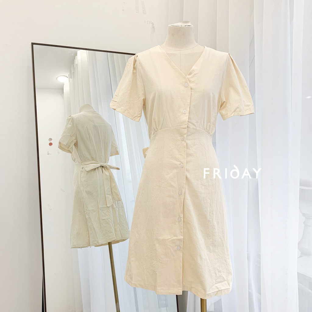 Váy cổ chữ V nơ sau Friday | BigBuy360 - bigbuy360.vn